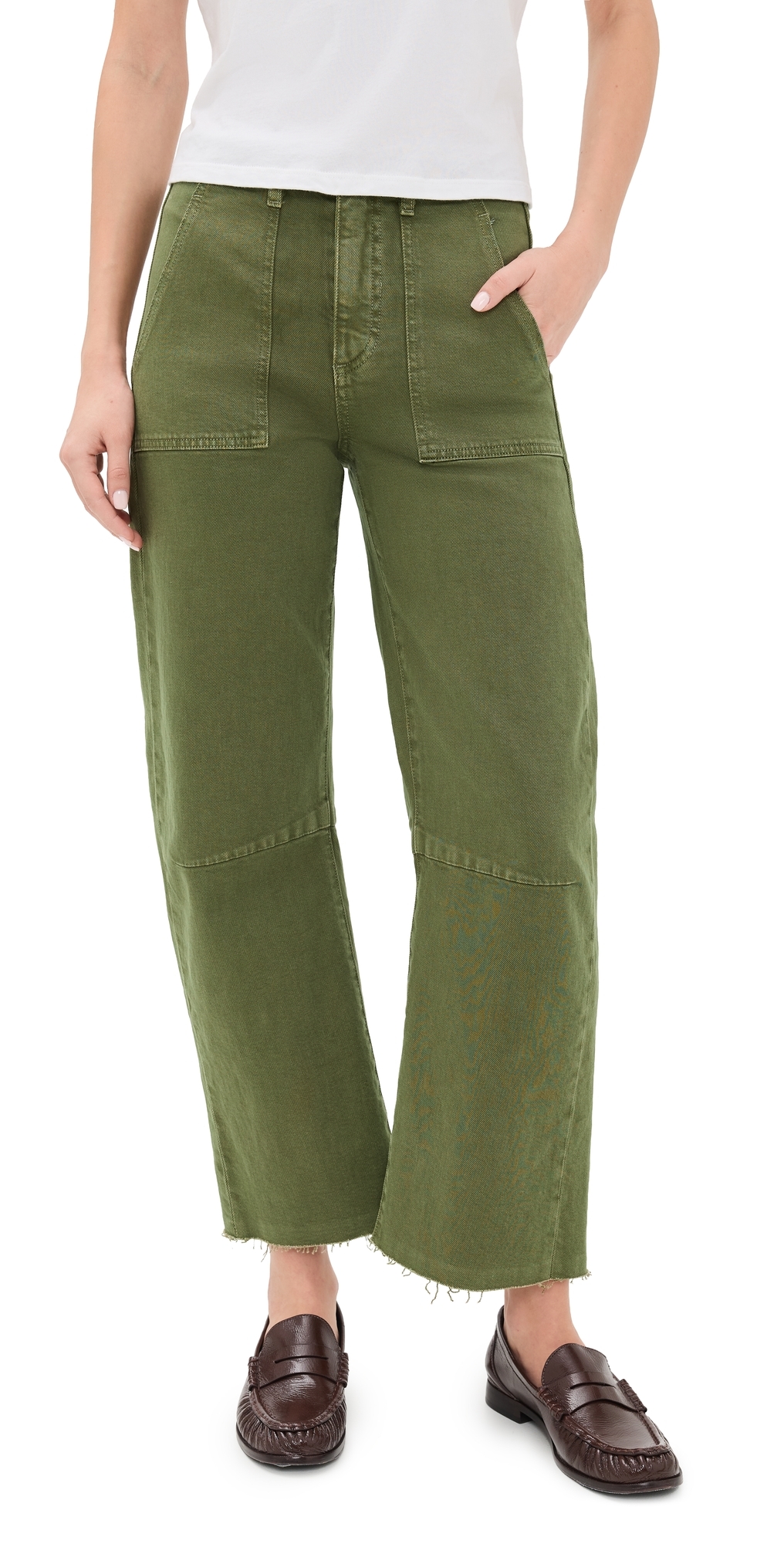 Utility Soft Barrel Jeans Olive Green