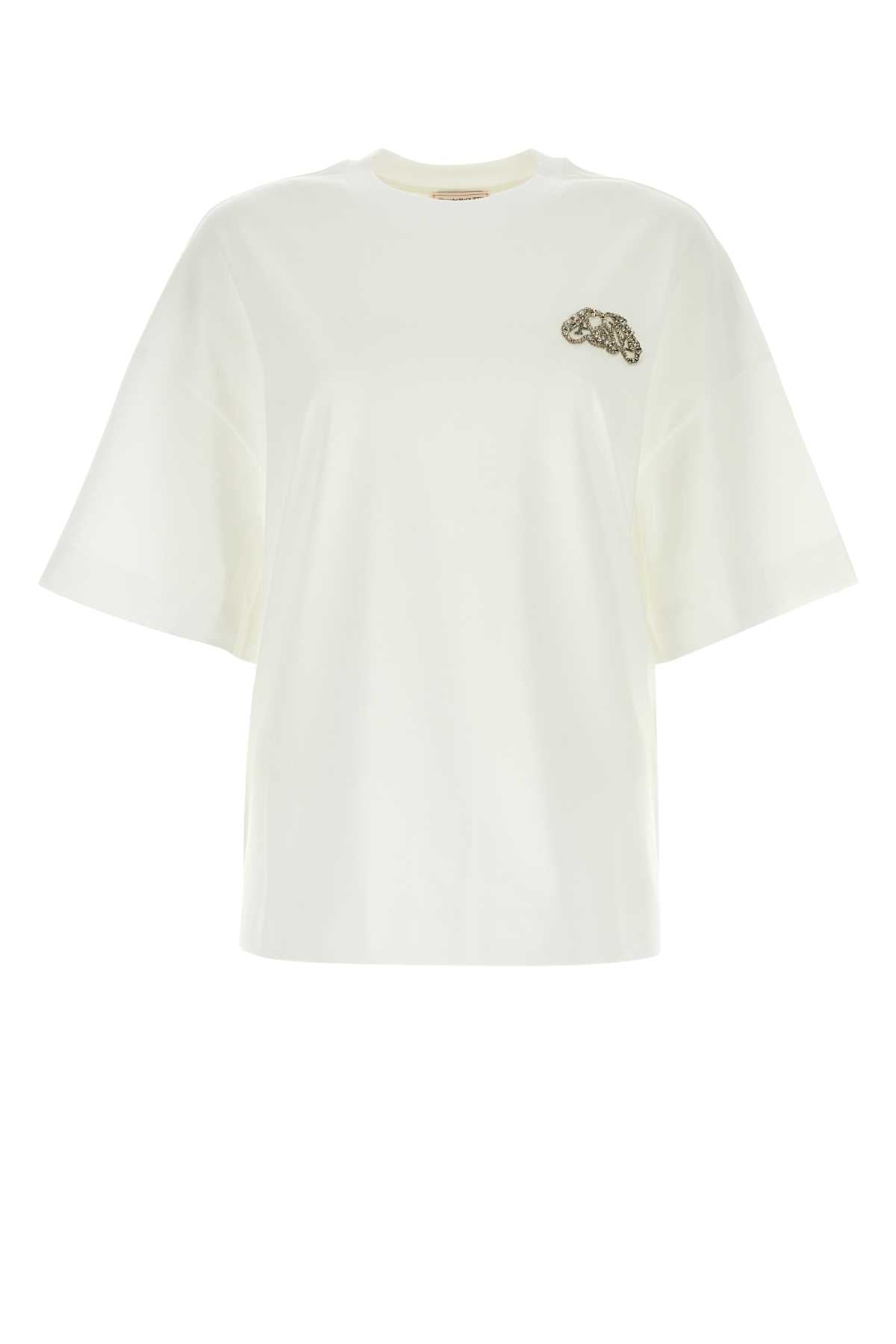 Logo-Embroidered Cotton T-Shirt — White
