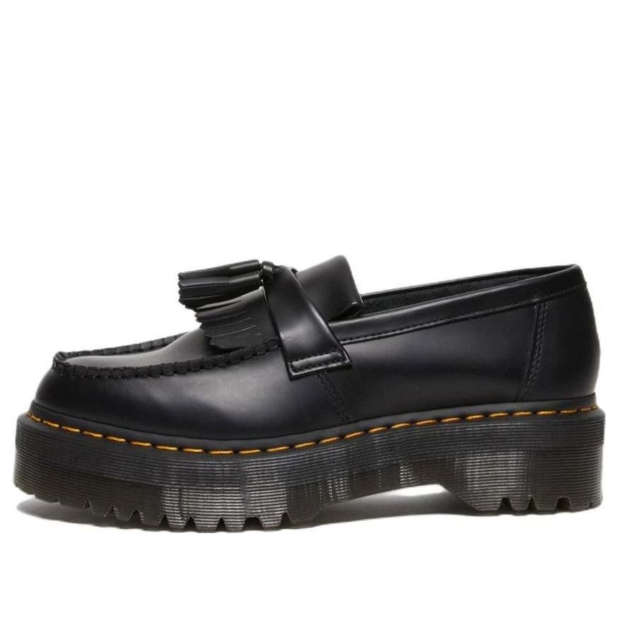 Adrian Leather Platform Tassel Loafers 'Black Smooth'