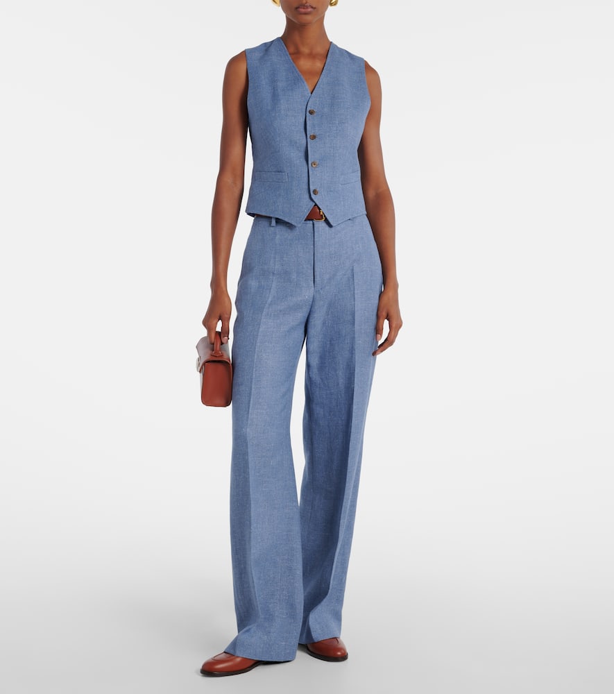 Linen and cotton twill vest