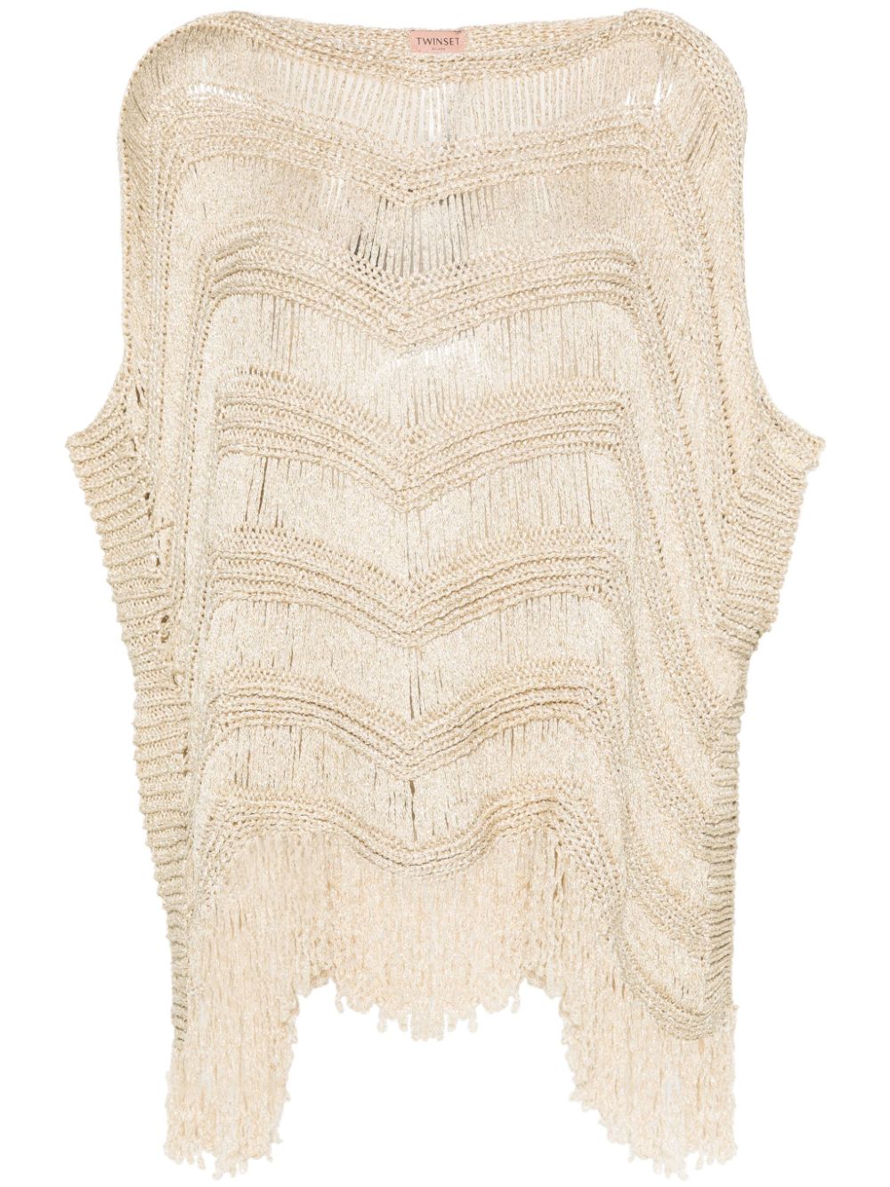 Lamé crochet cape - Gold