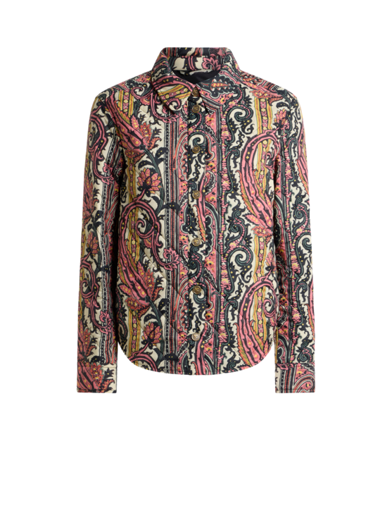 Quilted Jacket With Paisley Foliage Motif