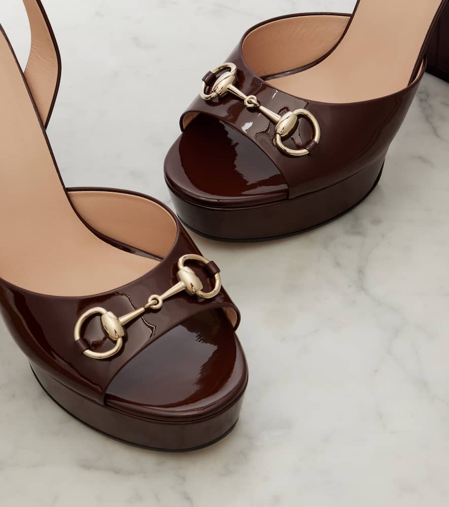 Lady Horsebit 85 patent leather sandals