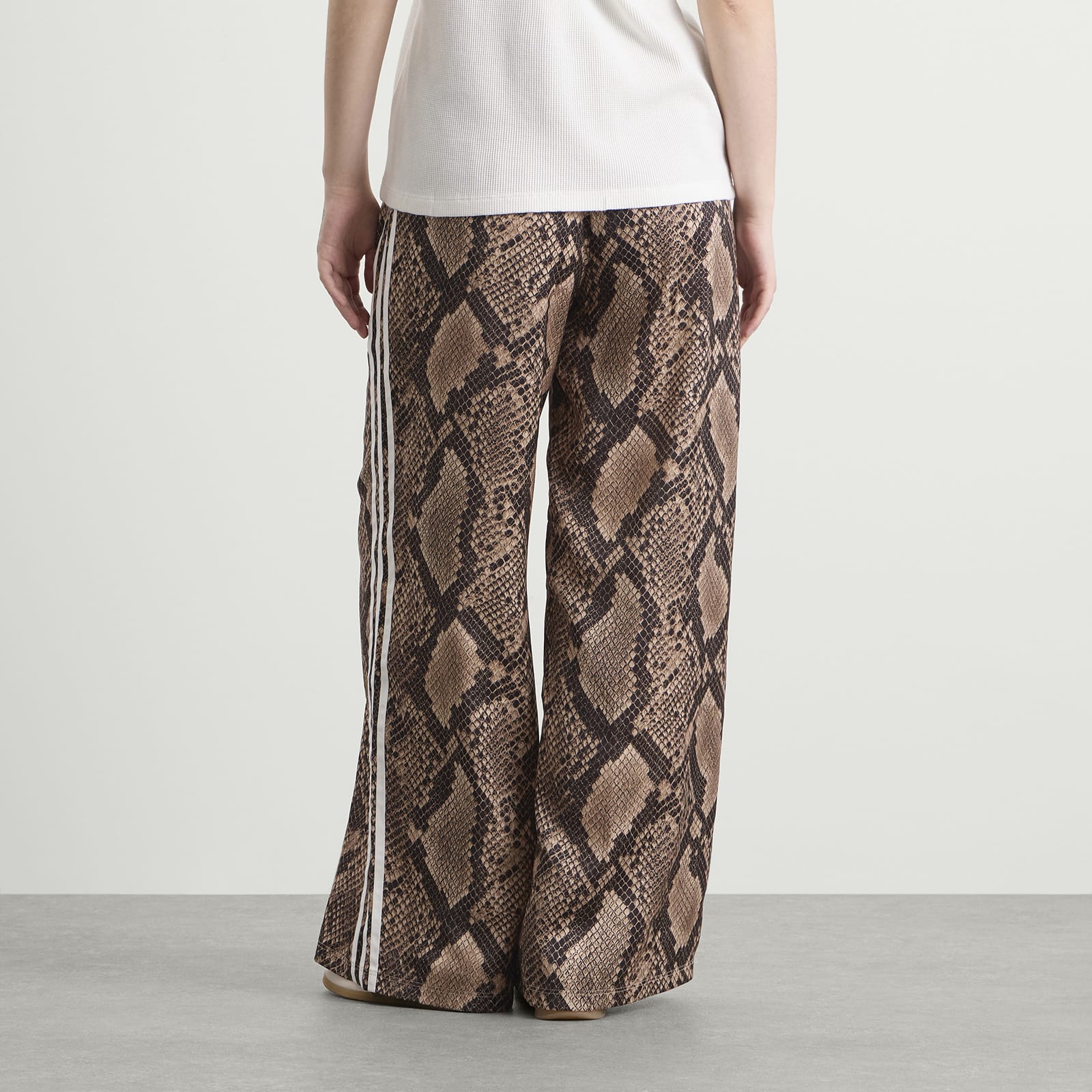 Women's Satin Wide Leg Track Pant Linen/Magic Beige