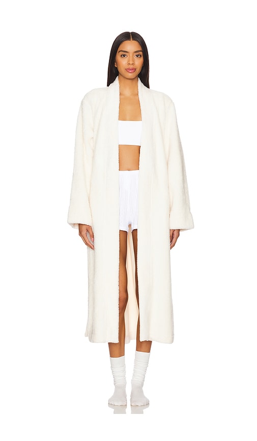 Eberjey Renew Plush Long Robe in Ivory. -  XL also in