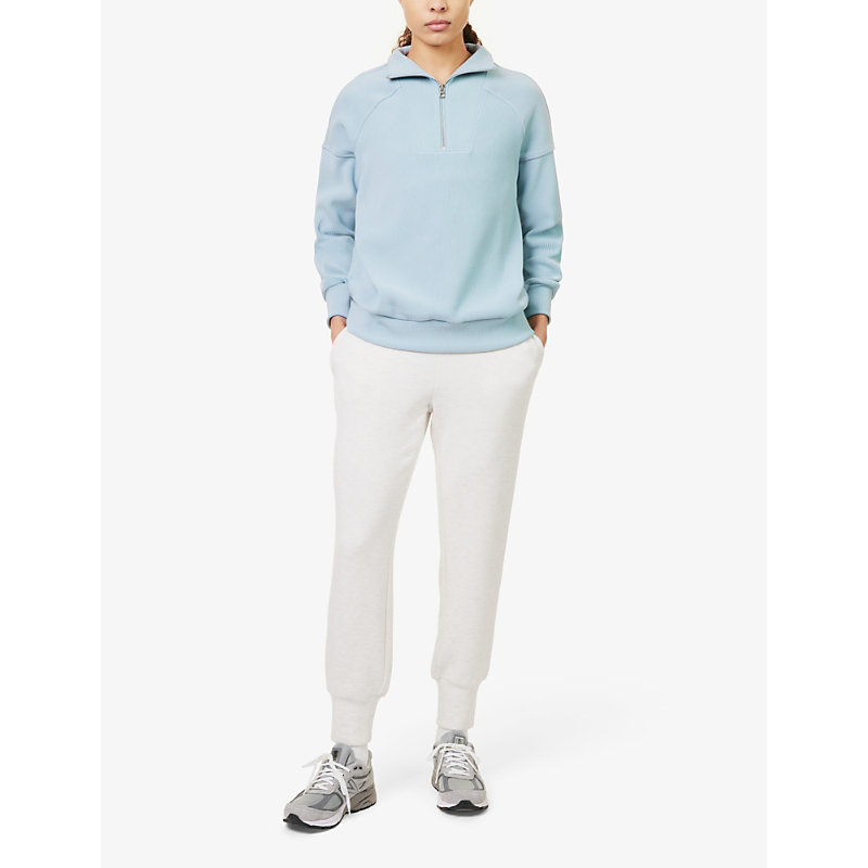 Womens Ashley Blue Rhea Relaxed-fit Cotton-blend Sweatshirt 