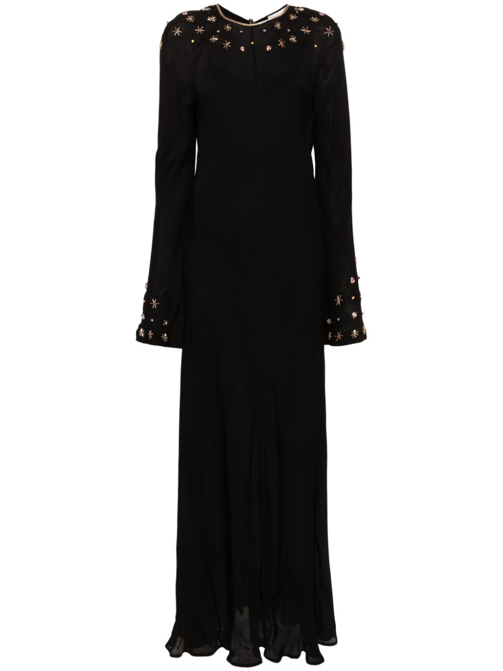 Crystal-embellished maxi dress - Black