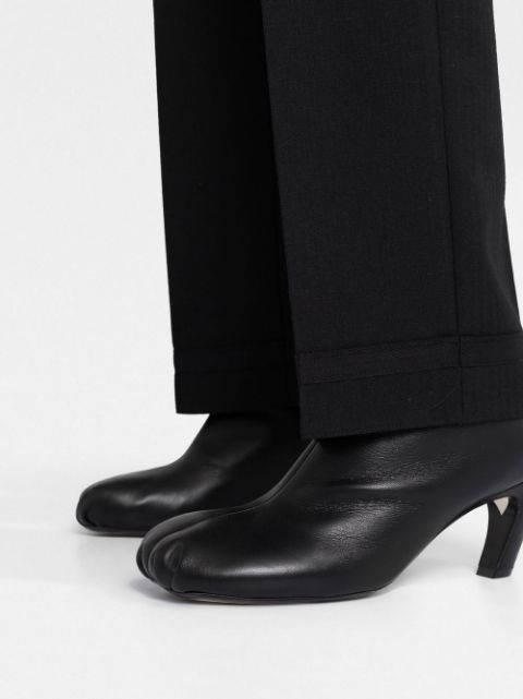 High-waisted wool trousers