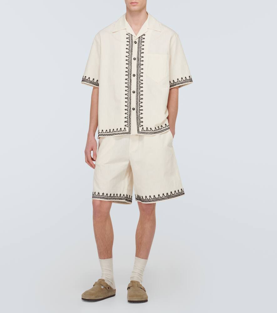 Akasha embroidered cotton-blend shirt