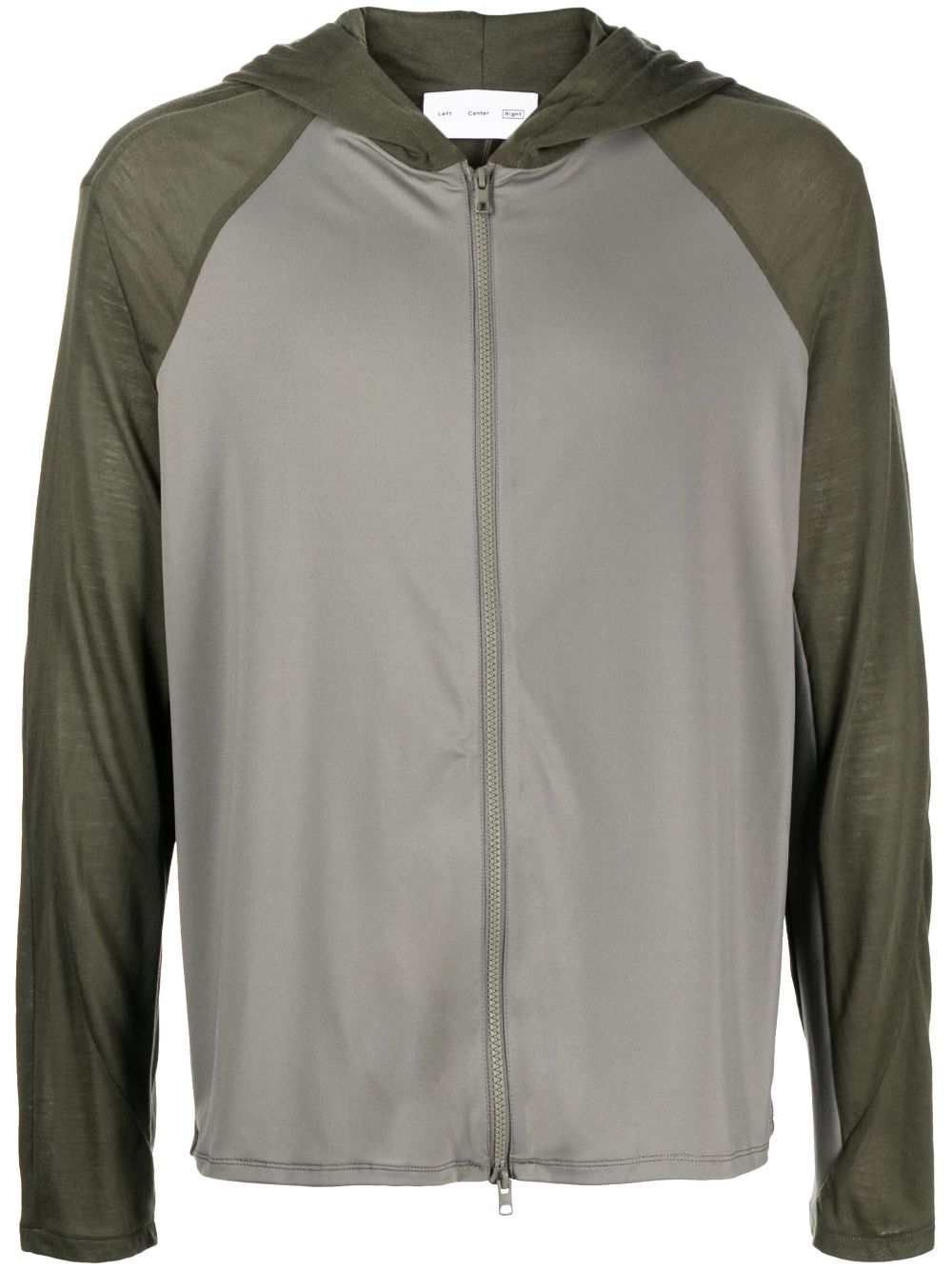 Colour-block zip-up hoodie - Green