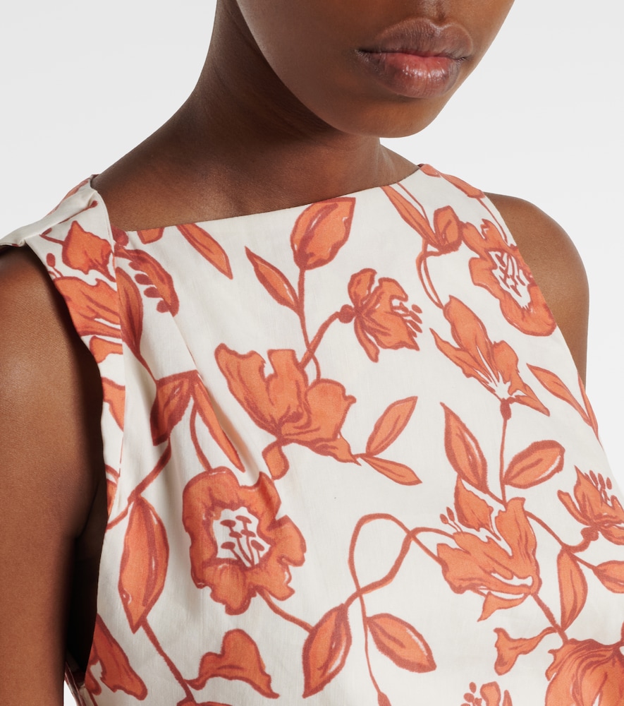 Chloe floral linen-blend minidress