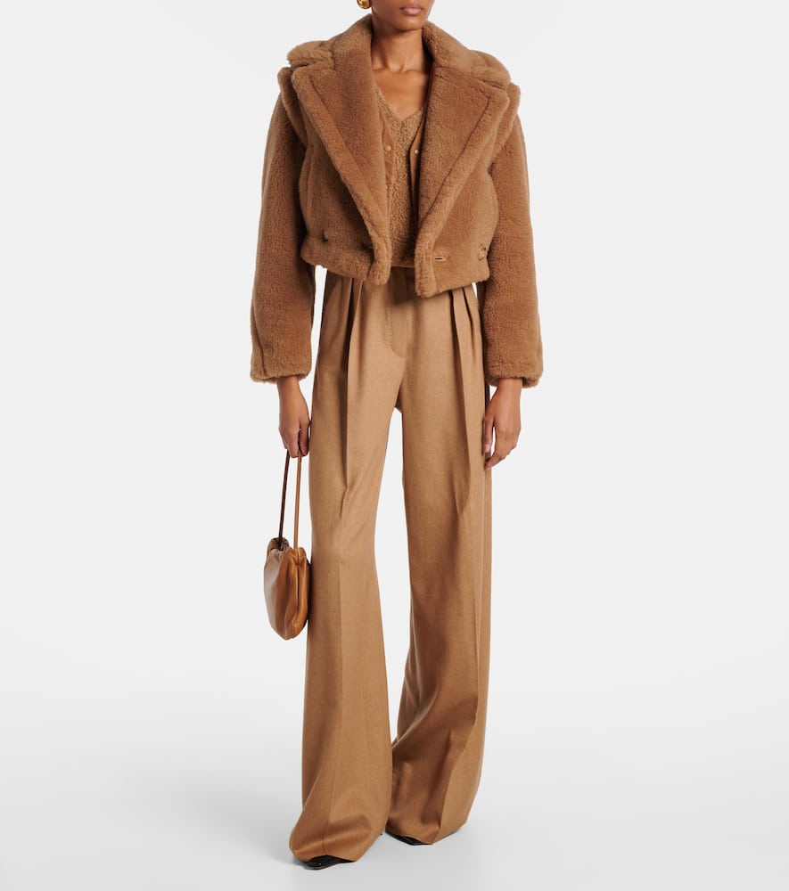 Santos cropped camel hair and silk jacket
