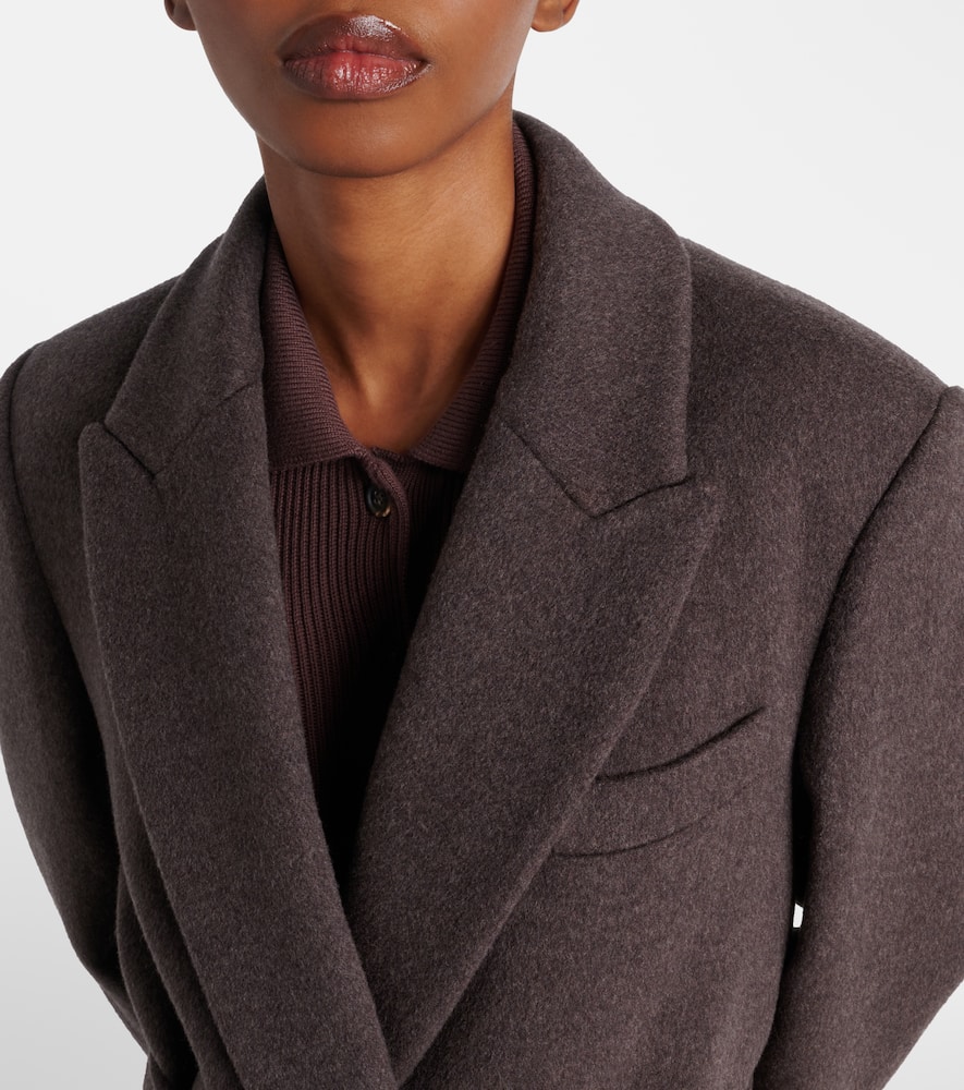 Wool and cashmere wrap coat