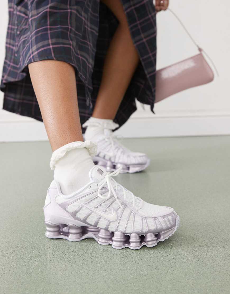 Shox TL sneakers in white and purple