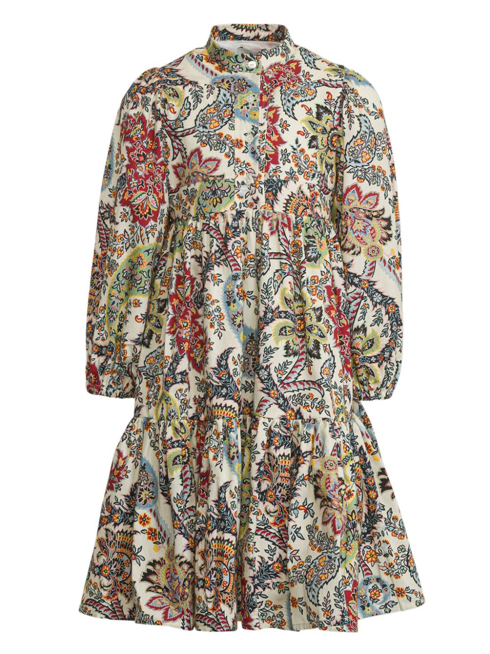 Paisley-print cotton dress - Neutrals