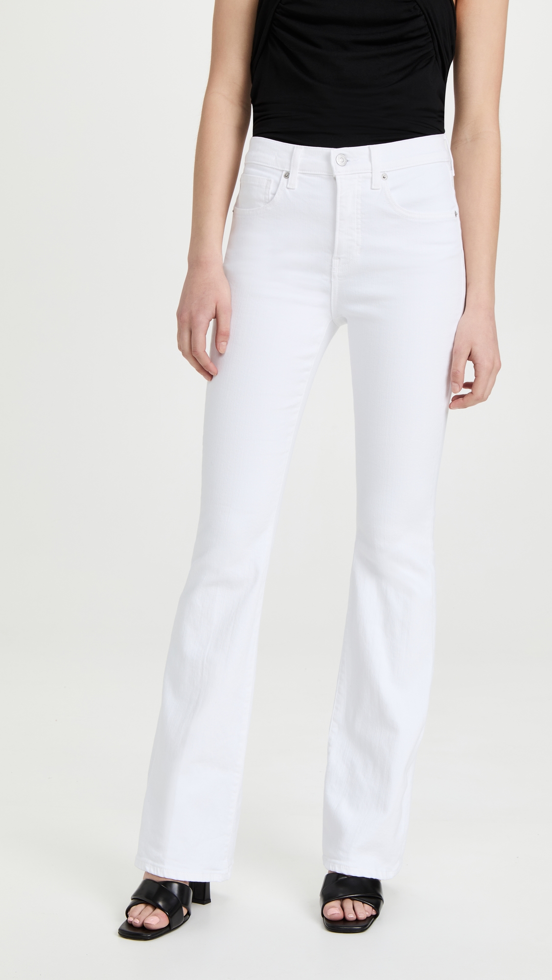 Beverly Skinny Flare Jeans White