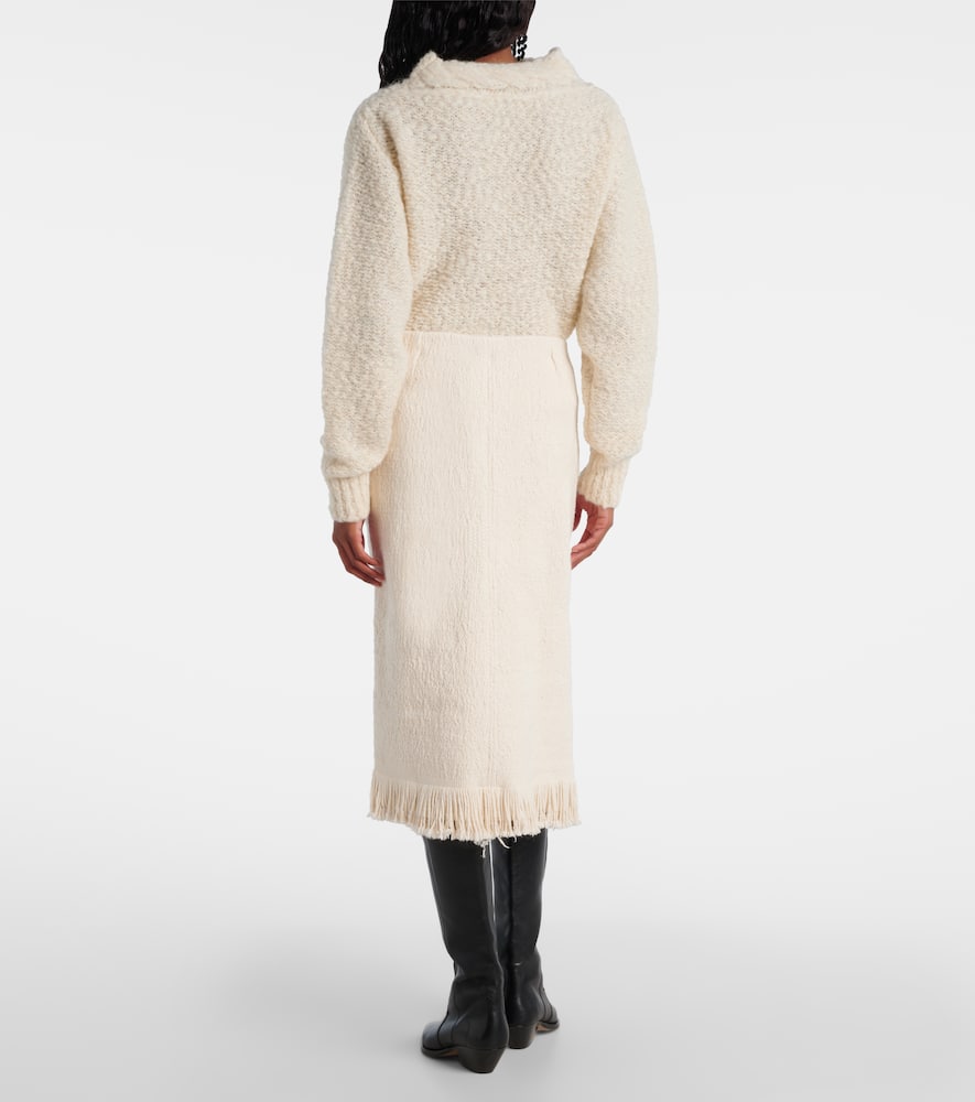 Galla cotton and linen midi skirt