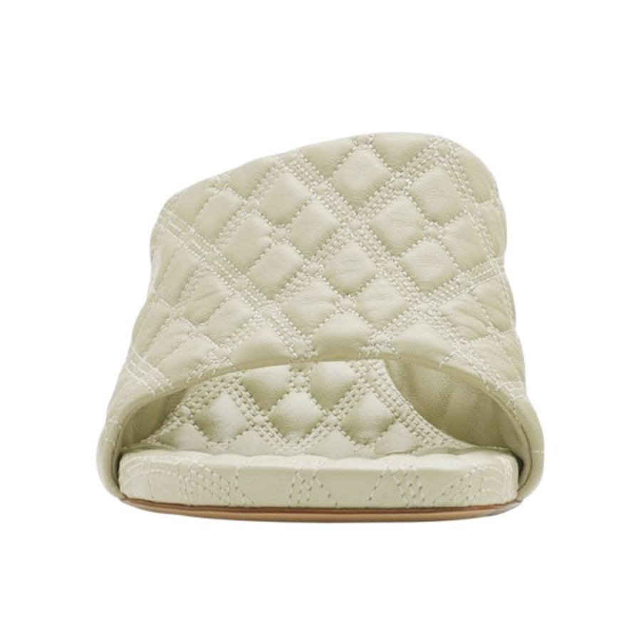 Leather Quilted Heeled Mules