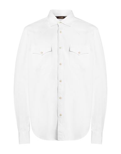 Man Denim shirt White Size 40 Cotton