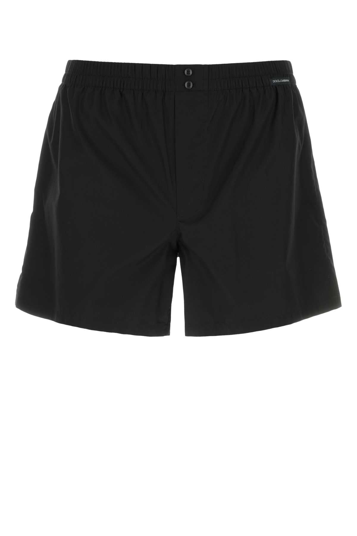 Cotton Poplin Bermuda Shorts — Black