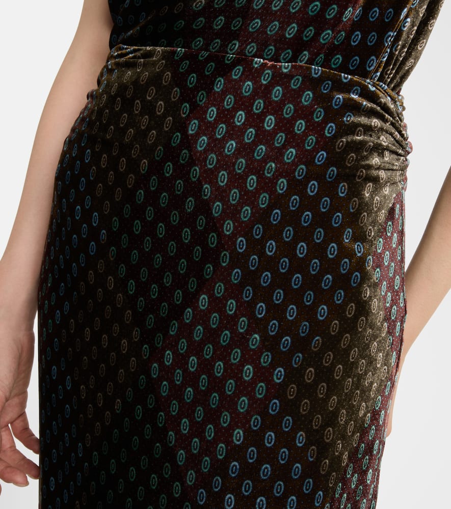 Printed satin maxi skirt