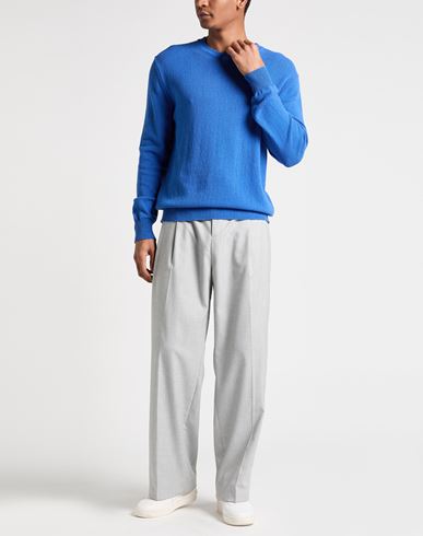 Man Sweater Azure Size M Cotton, Polyamide
