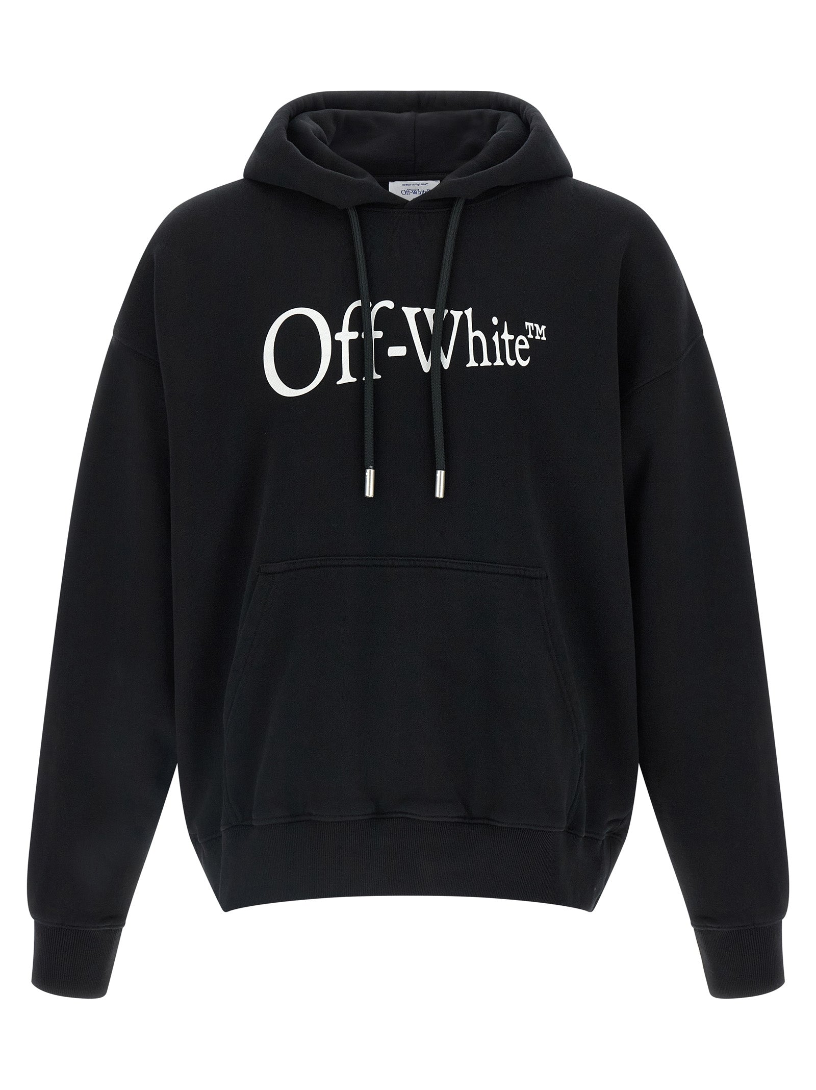 Logo-Print Cotton Hoodie — Black