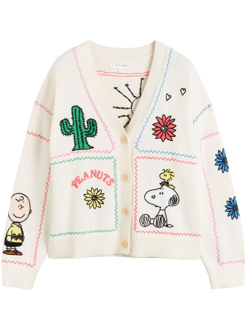 Chinti & Parker x Snoopy Peanuts Vacation cardigan - Neutrals