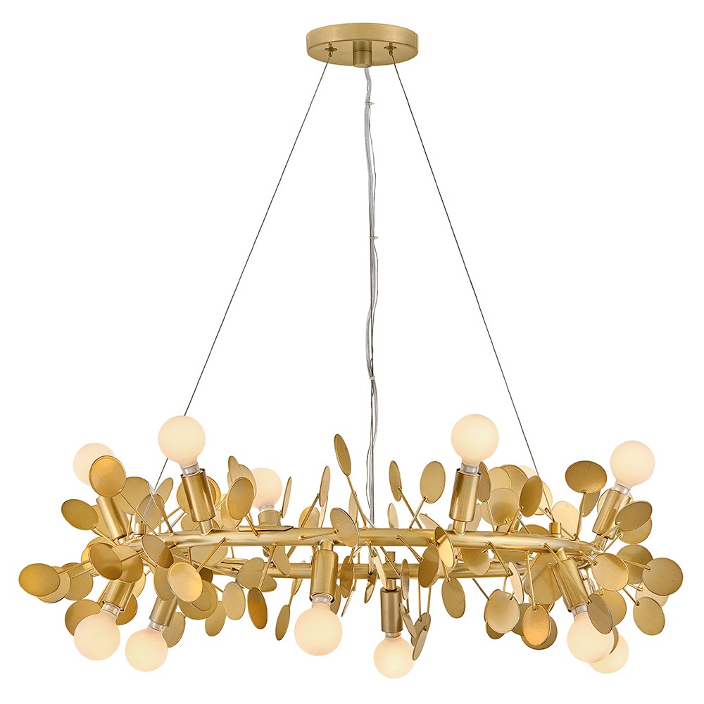 Distressed Brass LED Chandelier from the Lolli Collection