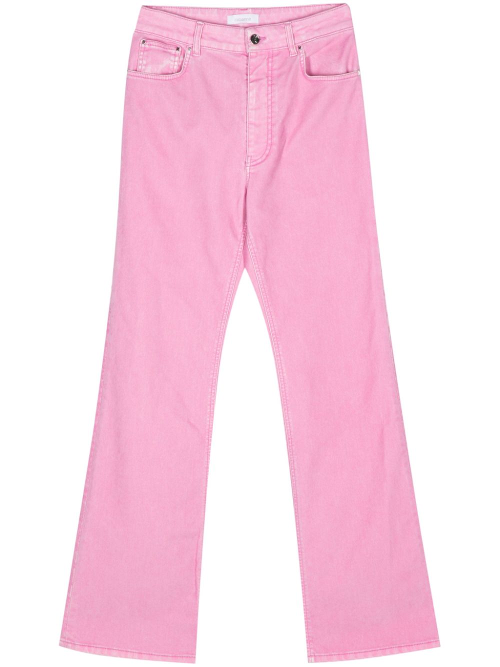Mid-rise straight-leg trousers - Pink