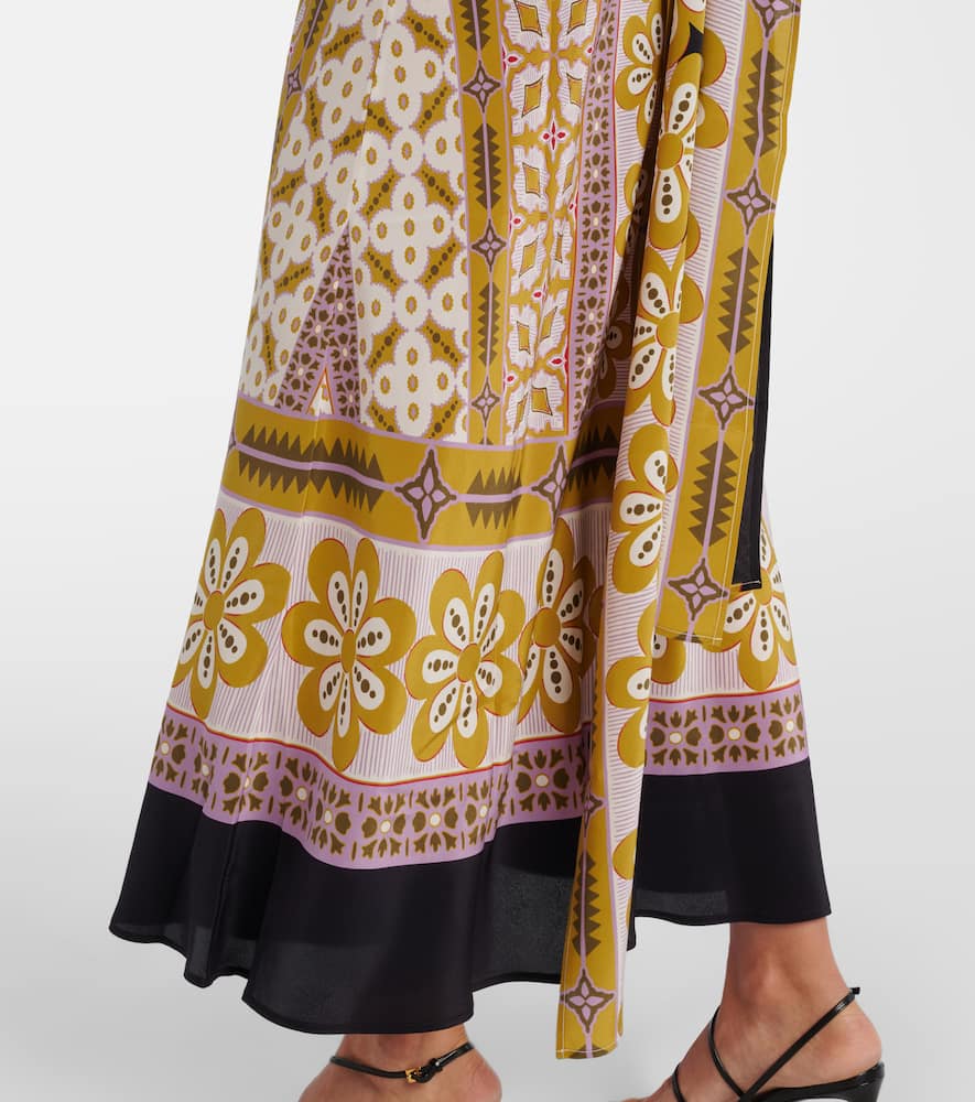 Printed silk crêpe de chine maxi dress