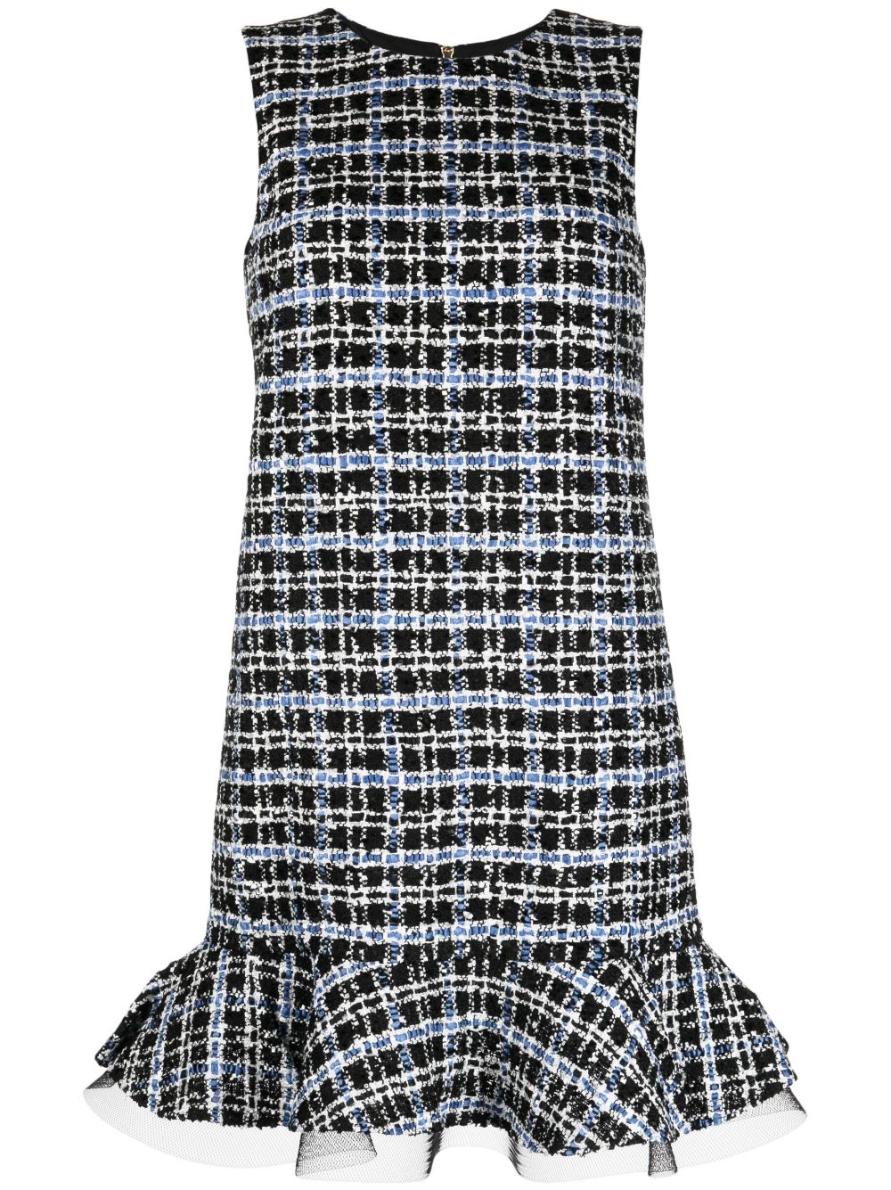 Ruffle tweed shift minidress - Black