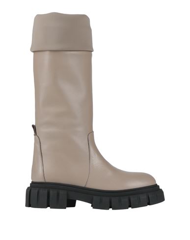 Woman Boot Taupe Size 9 Leather, Textile fibers