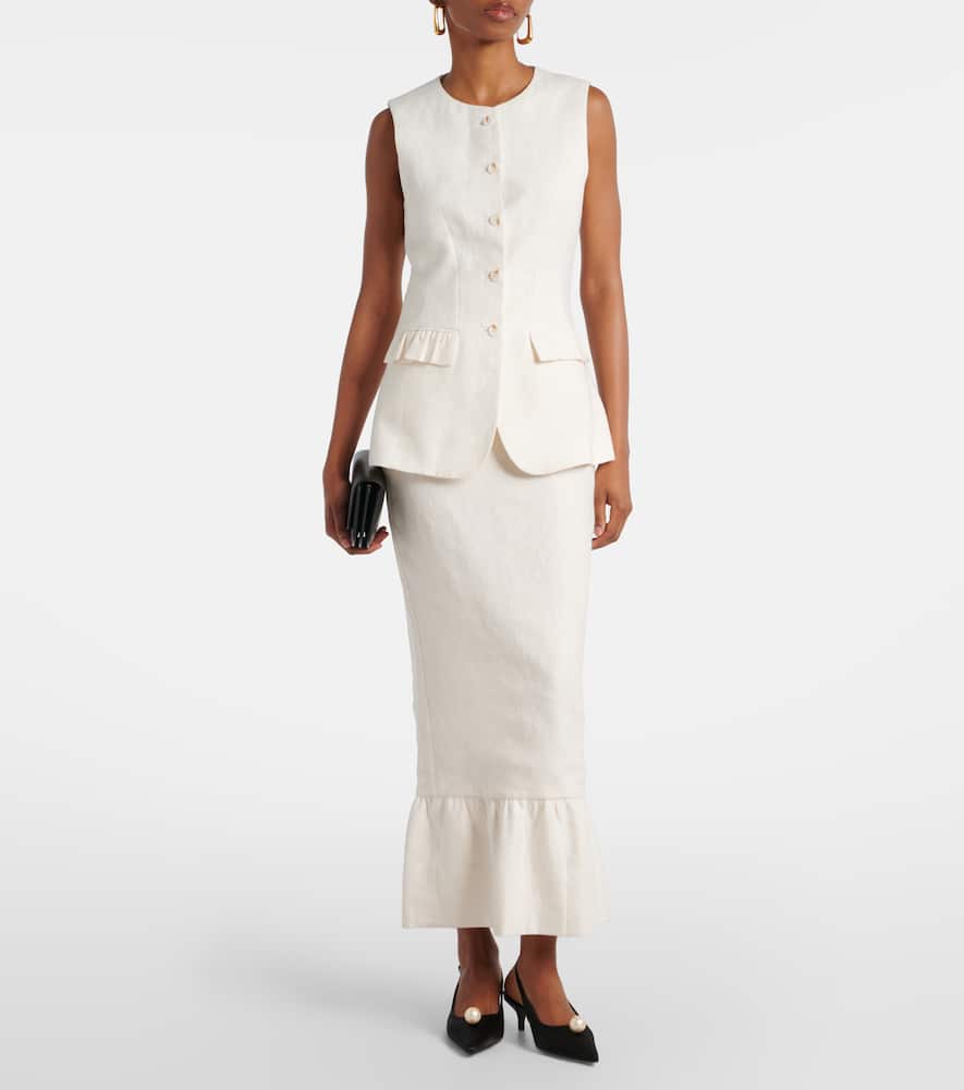 Matilda ruffled linen vest