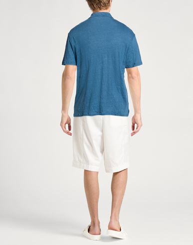Man Polo shirt Slate blue Size XL Linen