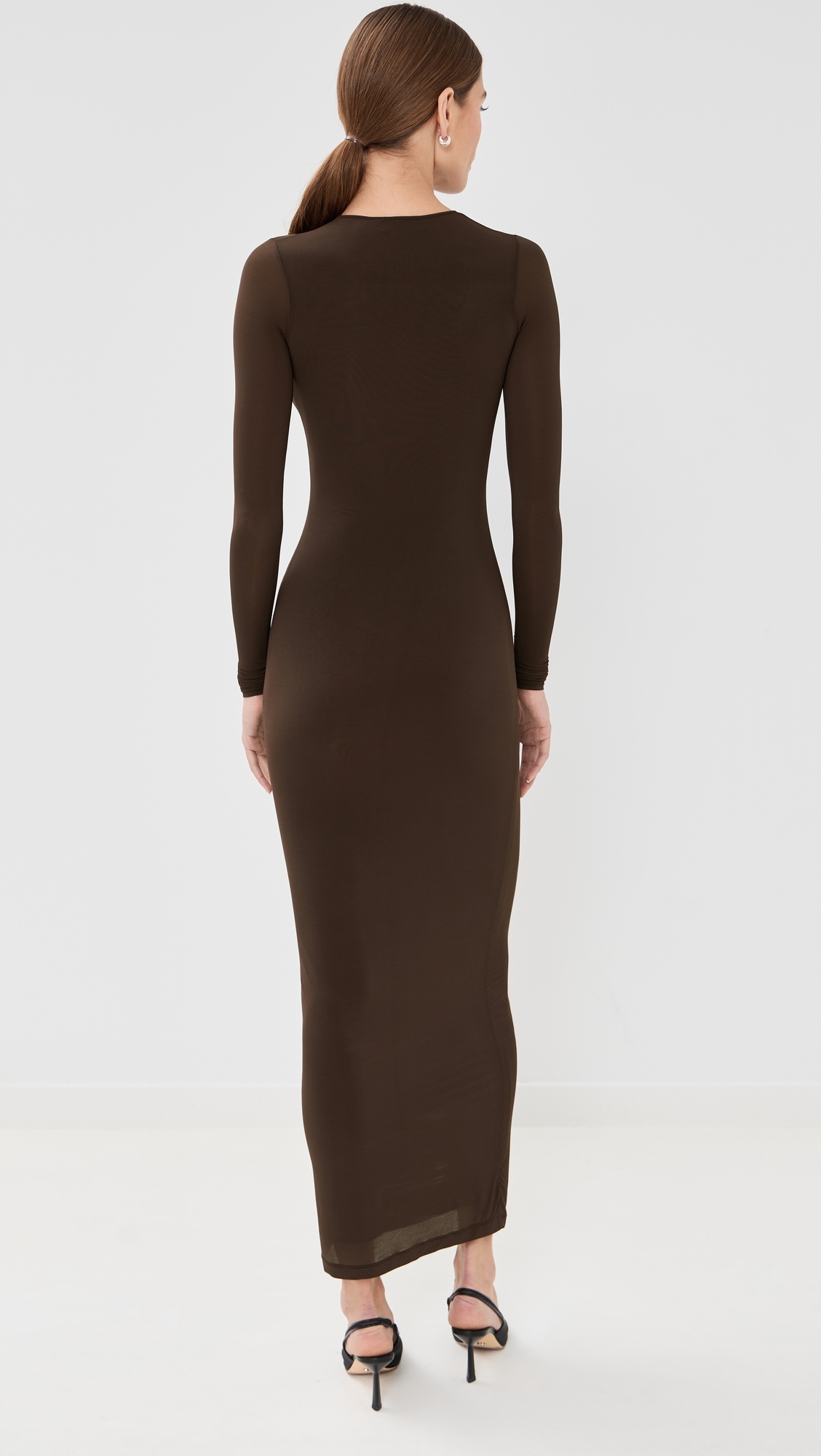 WARDROBE. NYC Sheer Midi Dress Black