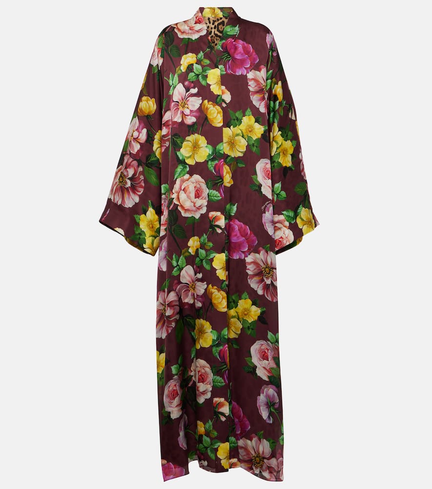 Printed silk maxi dress