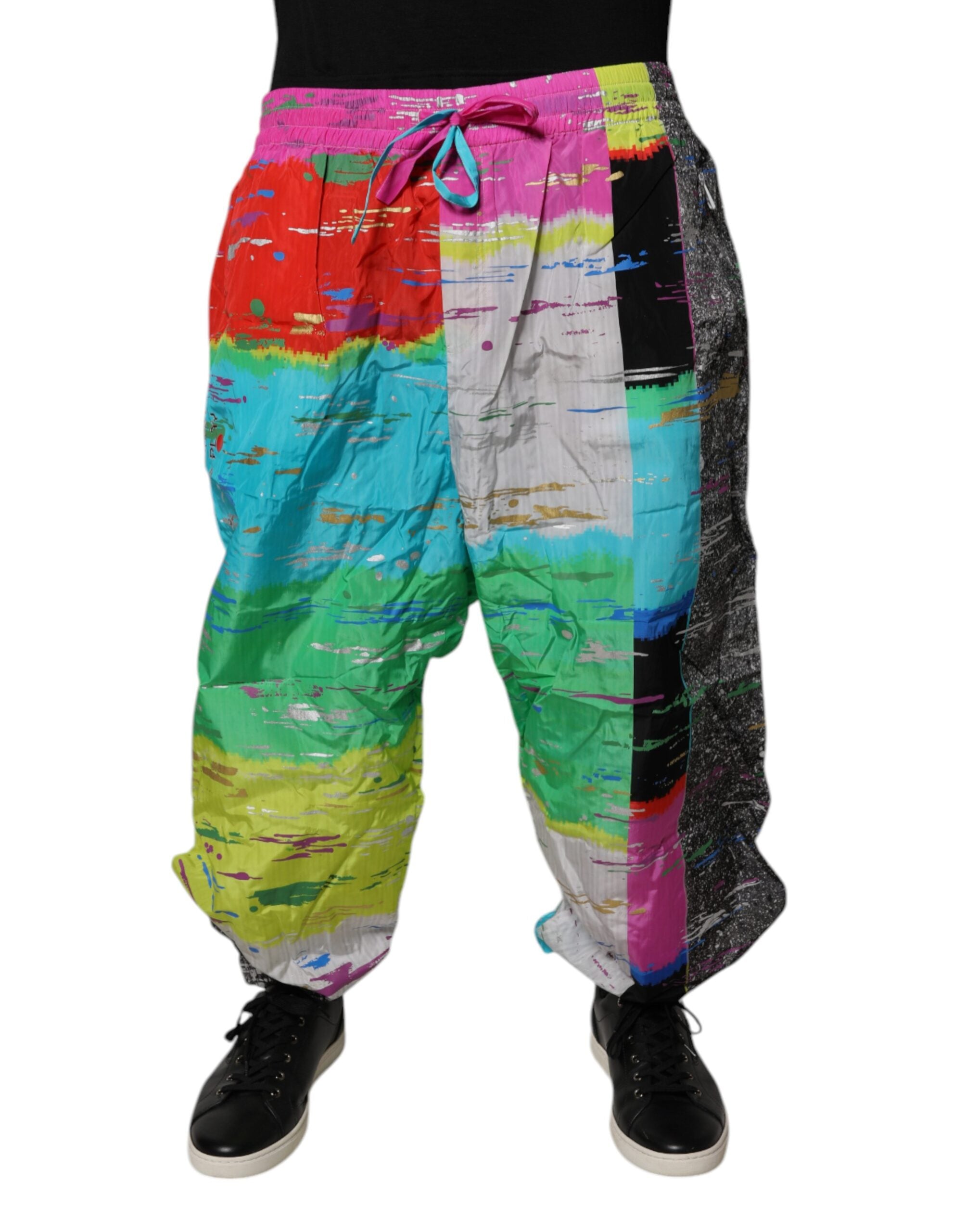 Patchwork Nylon Joggers — Multicolor