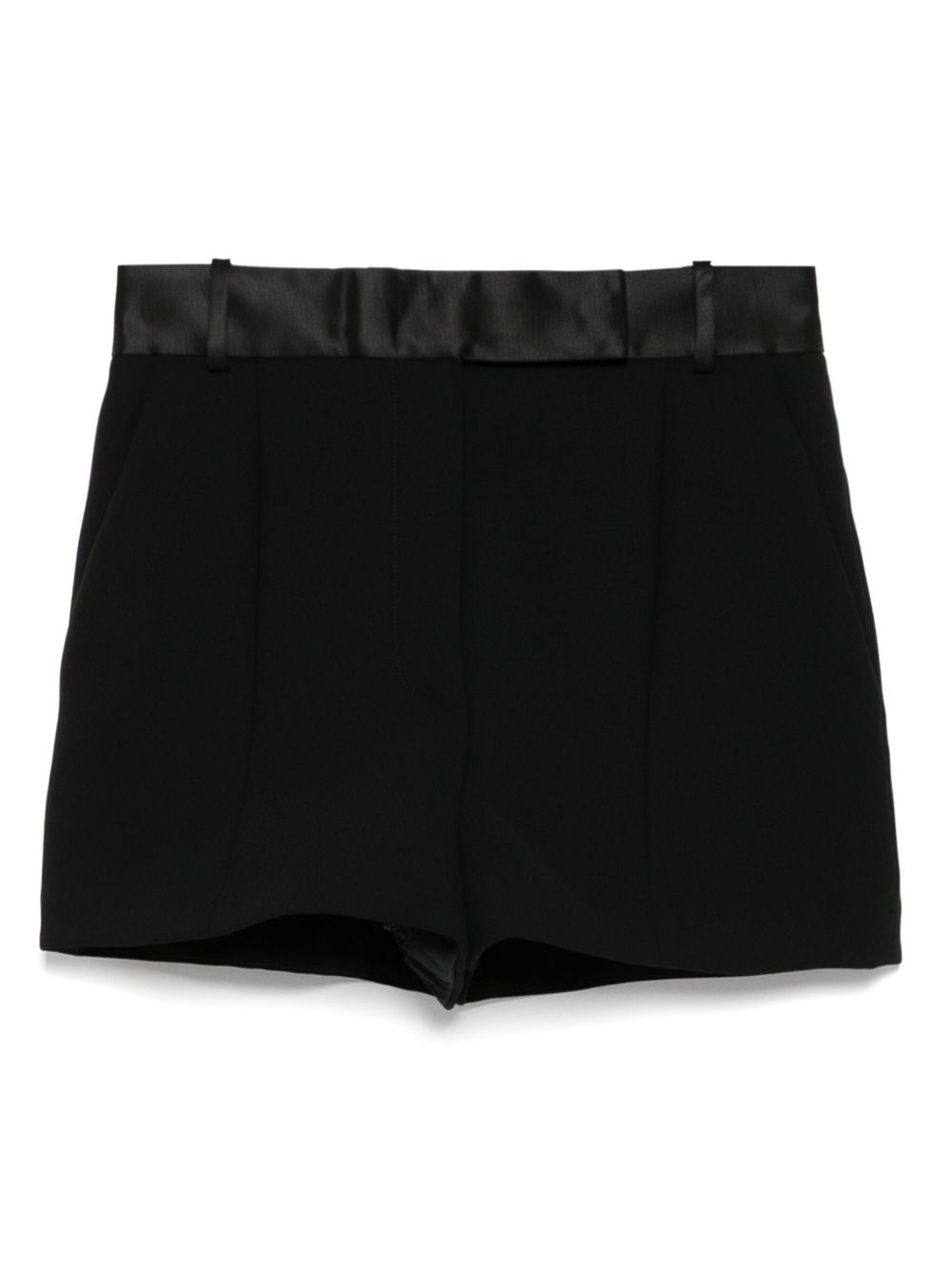 KHAITE double-pleat flared shorts - Black