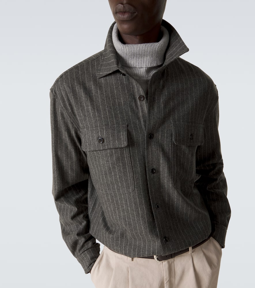 Pinstripe wool shirt