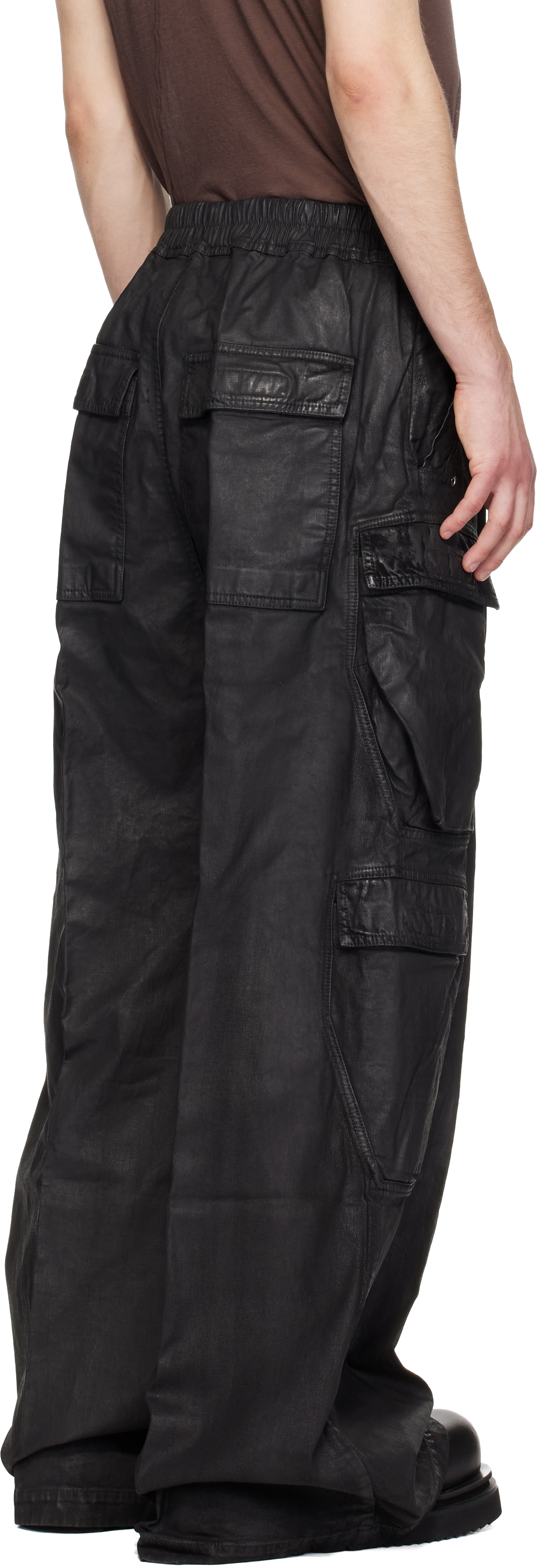 Black Temple Double Jumbo Belas Denim Cargo Pants