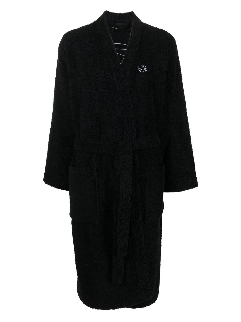 Ikonik 2.0 organic cotton-blend robe - Black