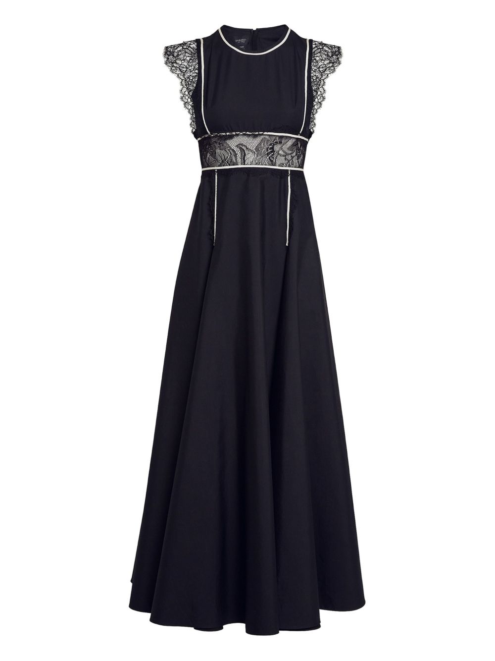 Lace-insert dress - Black