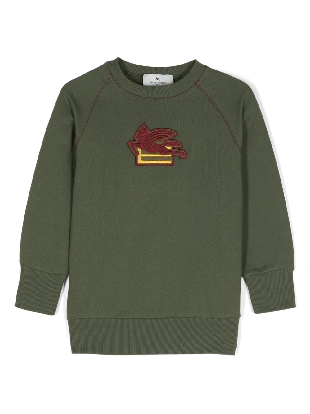 Pegaso embroidery cotton sweatshirt - Red