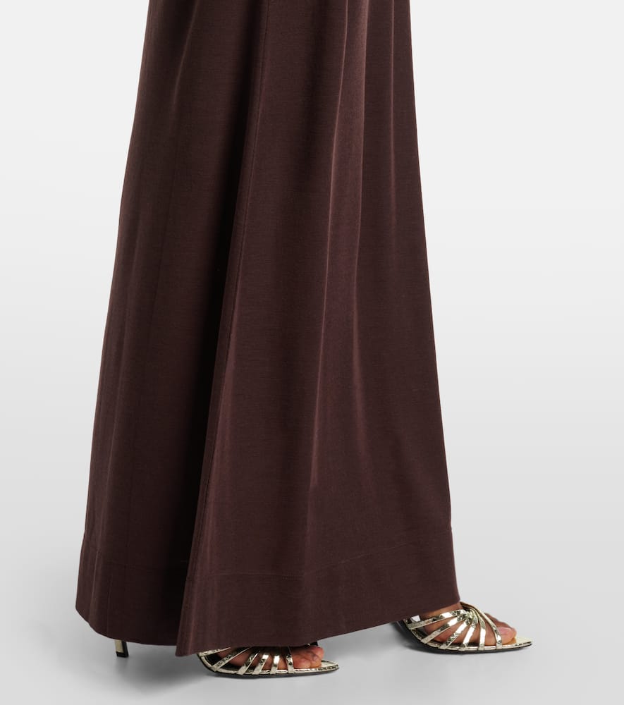 Embellished wool-blend maxi dress
