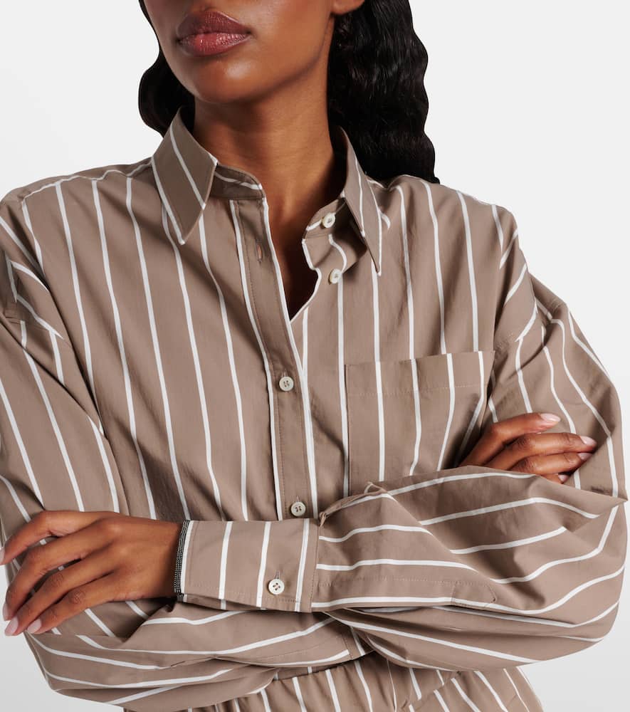Monili striped cotton-blend poplin shirt