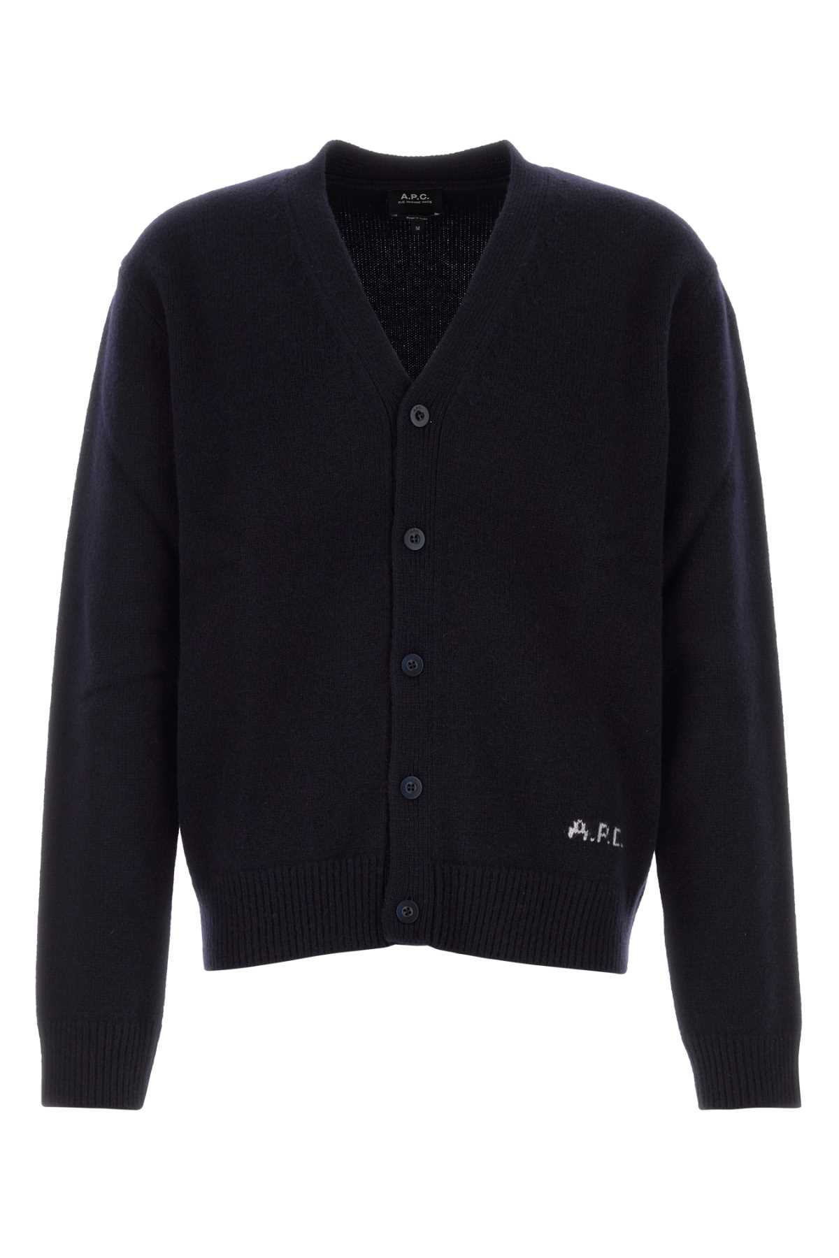 A. P.C. Midnight Blue Wool Kevin Cardigan Darknavy Exterior: Maglieria - Men