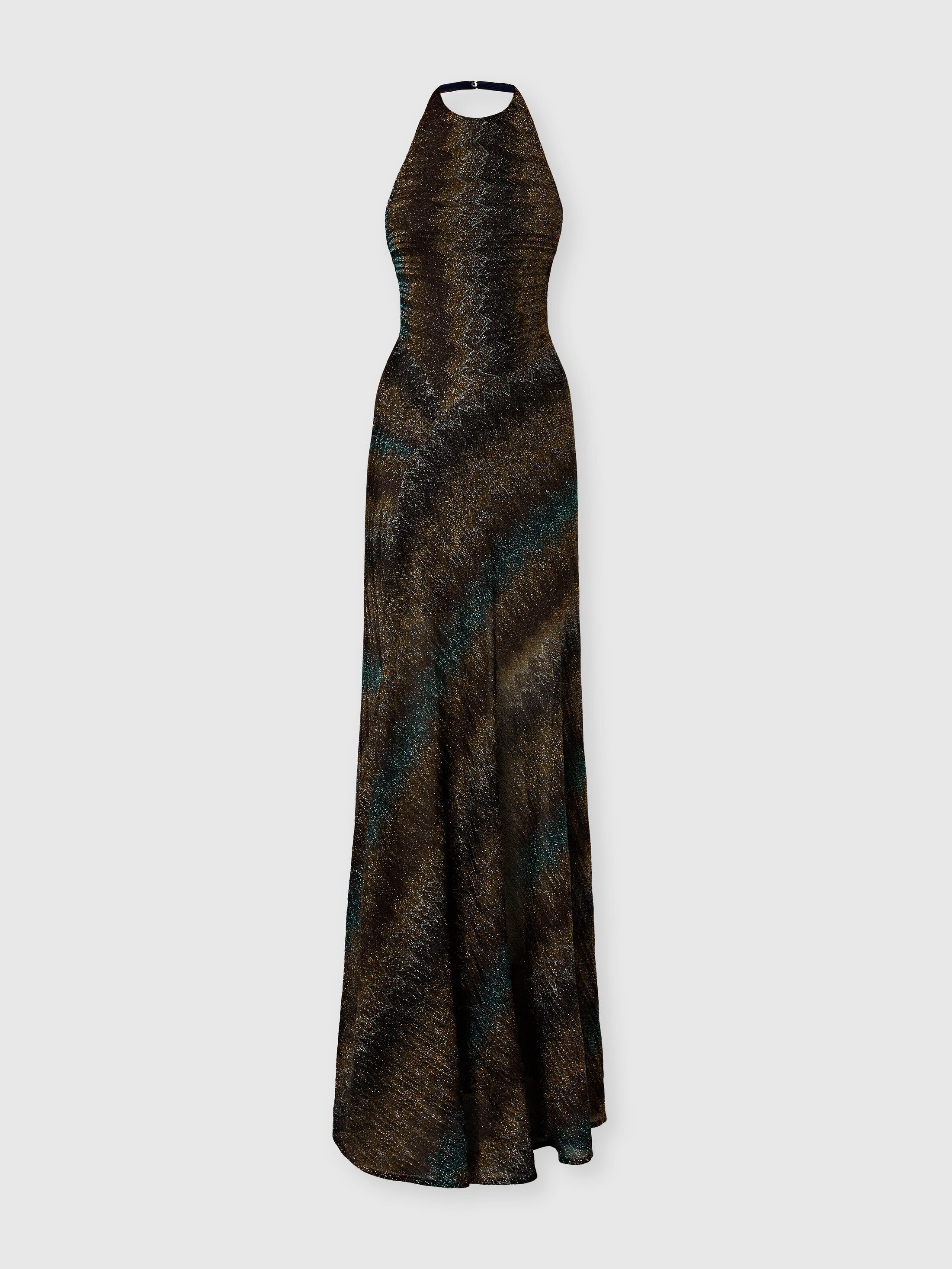 Missoni - Snake-Pattern Viscose Lamé Gown with Halter Neck, Women, Multicoloured