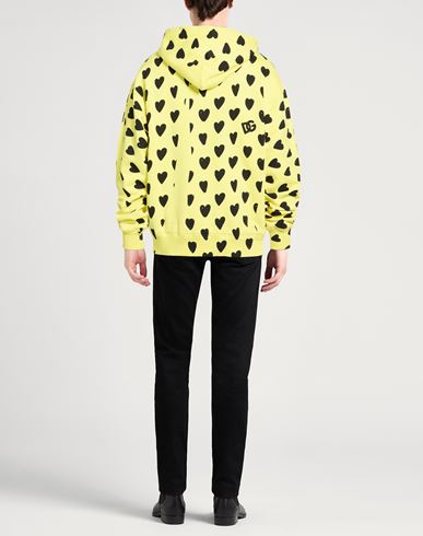 Man Sweatshirt Yellow Size 40 Cotton, Elastane