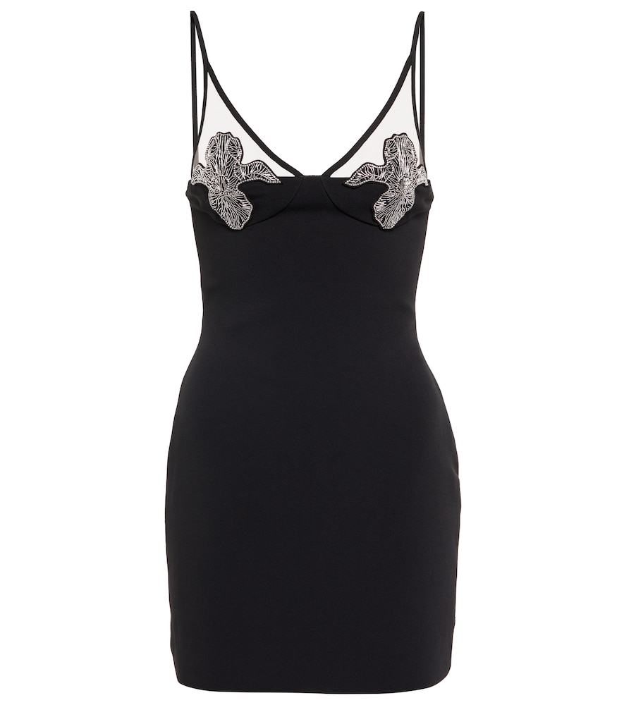Mesh-panel embellished minidress